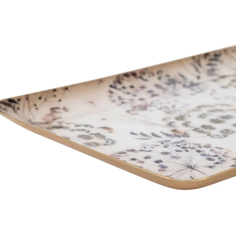 Fabrique de Styles Plateaux*Plateau gypsophile en fer 30x15cm - Botanique