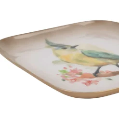 Fabrique de Styles Plateaux*Plateau jaser en fer 16x16cm - Oiseau