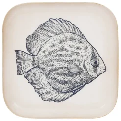 Fabrique de Styles Plateaux*Plateau poisson en fer 16x16cm - Bord De Mer