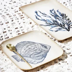 Fabrique de Styles Plateaux*Plateau poisson en fer 16x16cm - Bord De Mer