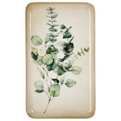 Fabrique de Styles Plateaux*Plateau rectangulaire vert et doré 15x25.5cm en fer - eucalyptus classic