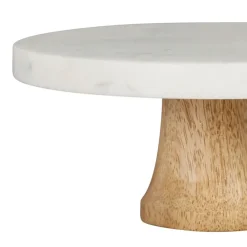 Fabrique de Styles Plateaux*Plateau sur pied marbre et bois de manguier - eskela