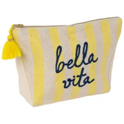 Fabrique de Styles Pochettes Et Housses*Pochette bordee Bella en coton jaune et bleu - Medi
