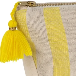 Fabrique de Styles Pochettes Et Housses*Pochette bordee Bella en coton jaune et bleu - Medi