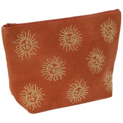 Fabrique de Styles Pochettes Et Housses*Pochette brodée en coton terracotta et doré - Allegra