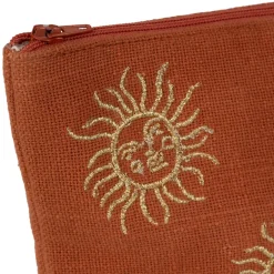 Fabrique de Styles Pochettes Et Housses*Pochette brodée en coton terracotta et doré - Allegra