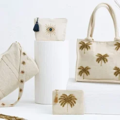 Fabrique de Styles Pochettes Et Housses*Pochette œil en coton blanc et bleu - Greeka