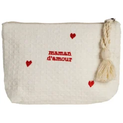 Fabrique de Styles Pochettes Et Housses*Pochette maman en coton écru et rouge - Famille
