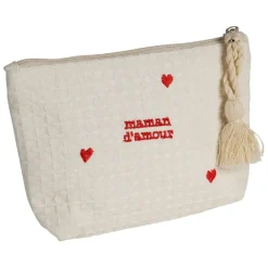 Fabrique de Styles Pochettes Et Housses*Pochette maman en coton écru et rouge - Famille