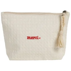 Fabrique de Styles Pochettes Et Housses*Pochette Merci en coton écru - Famille