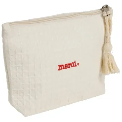 Fabrique de Styles Pochettes Et Housses*Pochette Merci en coton écru - Famille