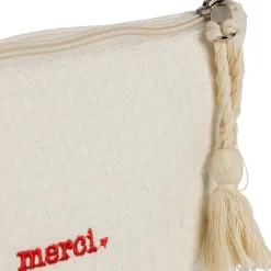 Fabrique de Styles Pochettes Et Housses*Pochette Merci en coton écru - Famille