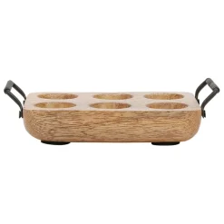 Fabrique de Styles Ustensibles De Cuisine*Porte 6 œufs en manguier et fer - Campagne