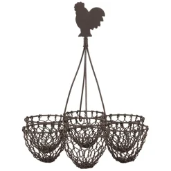 Fabrique de Styles Ustensibles De Cuisine*Porte oeufs en fer brun - Campagne