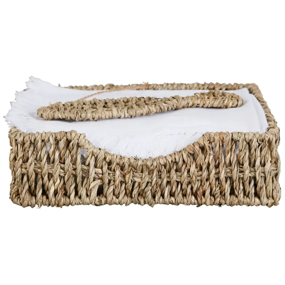 Fabrique de Styles Accessoires De Table*Porte serviettes en jonc de mer et fer poisson - borneo