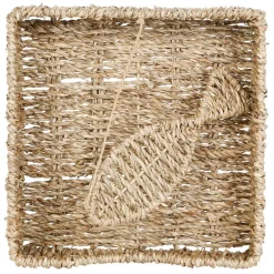 Fabrique de Styles Accessoires De Table*Porte serviettes en jonc de mer et fer poisson - borneo