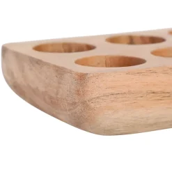 Fabrique de Styles Ustensibles De Cuisine*Porte œufs 6 socles en acacia 16x10cm - Dalbert