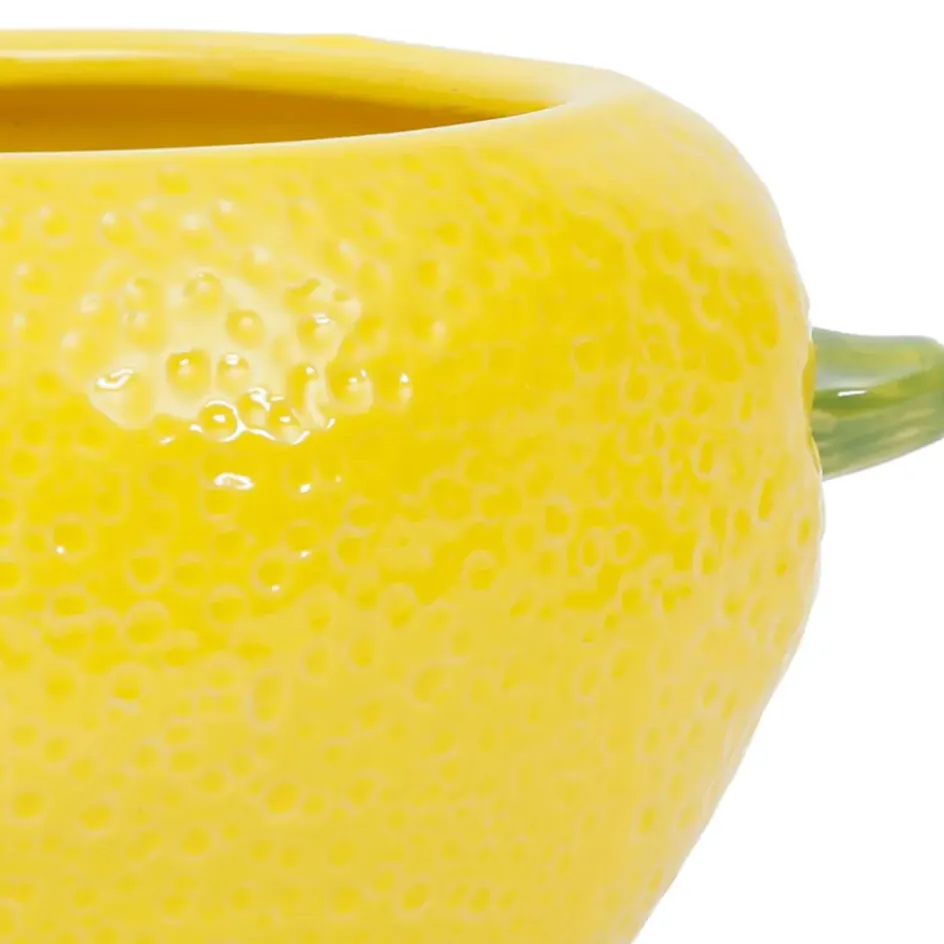 Fabrique de Styles Pots Et Bocaux*Pot citron avec couvercle en grès - Citron