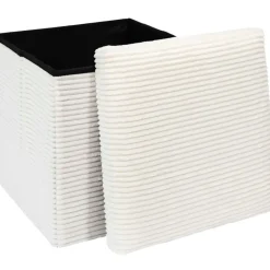 Fabrique de Styles Poufs Et Tabourets*Pouf coffre pliable en tissu côtelé beige - Scarlett