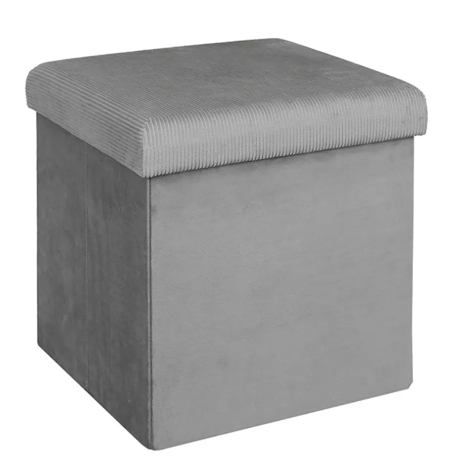 Fabrique de Styles Poufs Et Tabourets*Pouf coffre pliable en velours côtelé - Julia