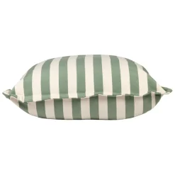 Enfant Fabrique de Styles Jardin*Pouf d'extérieur en tissu rayé et écru 95x95cm - Sola