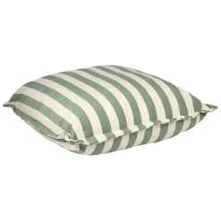 Enfant Fabrique de Styles Jardin*Pouf d'extérieur en tissu rayé et écru 95x95cm - Sola