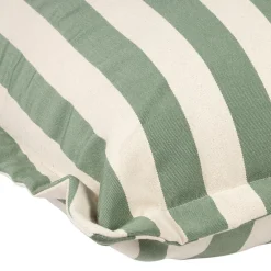 Enfant Fabrique de Styles Jardin*Pouf d'extérieur en tissu rayé et écru 95x95cm - Sola