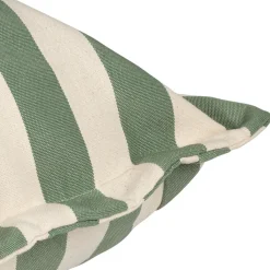 Enfant Fabrique de Styles Jardin*Pouf d'extérieur en tissu rayé et écru 95x95cm - Sola