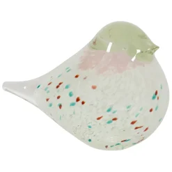 Fabrique de Styles Petits Objets Déco*Presse papier moineau en verre vert et rose - Serin