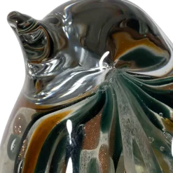 Fabrique de Styles Petits Objets Déco*Presse papier moineau en verre émeraude et doré - Serin