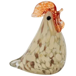 Fabrique de Styles Petits Objets Déco*Presse-papier coq en verre et rouge