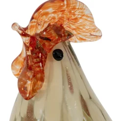 Fabrique de Styles Petits Objets Déco*Presse-papier coq en verre et rouge