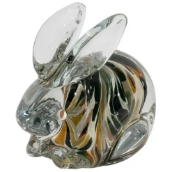 Fabrique de Styles Petits Objets Déco*Presse-papier lapin en verre et kaki