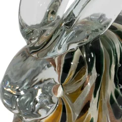 Fabrique de Styles Petits Objets Déco*Presse-papier lapin en verre et kaki