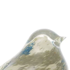 Fabrique de Styles Petits Objets Déco*Presse-papier moineau serin ivoire et bleu en verre