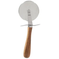 Fabrique de Styles Ustensibles De Cuisine*Roulette à pizza en inox et bois - Ablis