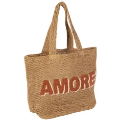 Fabrique de Styles Sacs Et Cabas*Sac brodé "amore" en corde de papier naturel et terracotta - Lumi