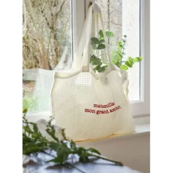 Fabrique de Styles Sacs Et Cabas*Sac grand amour en coton écru et rouge - Famille