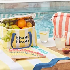 Fabrique de Styles Sacs*Sac isotherme en coton rayé jaune et bleu - Medi