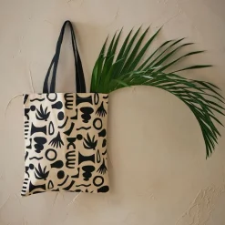 Fabrique de Styles Sacs Et Cabas*Sac tote bag en coton ecru et noir - Organic