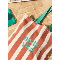 Fabrique de Styles Sacs Et Cabas*Sac tote bag en tissu corail et émeraude - Palma