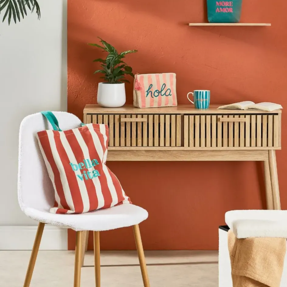 Fabrique de Styles Sacs Et Cabas*Sac tote bag en tissu corail et émeraude - Palma