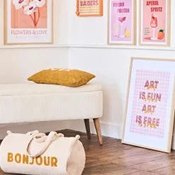Fabrique de Styles Sacs Et Cabas*Sac weekend " Bonjour " en bouclette écru - Funky