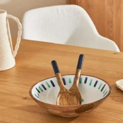 Fabrique de Styles Plats Et Saladiers*Saladier en manguier écru d28cm - Dolce Vita