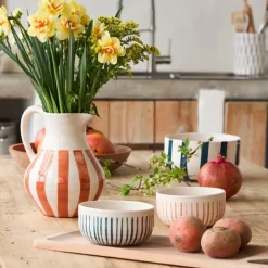 Fabrique de Styles Plats Et Saladiers*Saladier en terre cuite rayé d21cm - Lisia