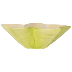 Fabrique de Styles Plats Et Saladiers*Saladier étoile de mer en dolomite vert et jaune d28cm