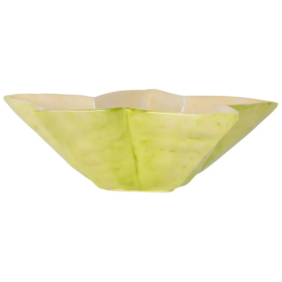 Fabrique de Styles Plats Et Saladiers*Saladier étoile de mer en dolomite vert et jaune d28cm