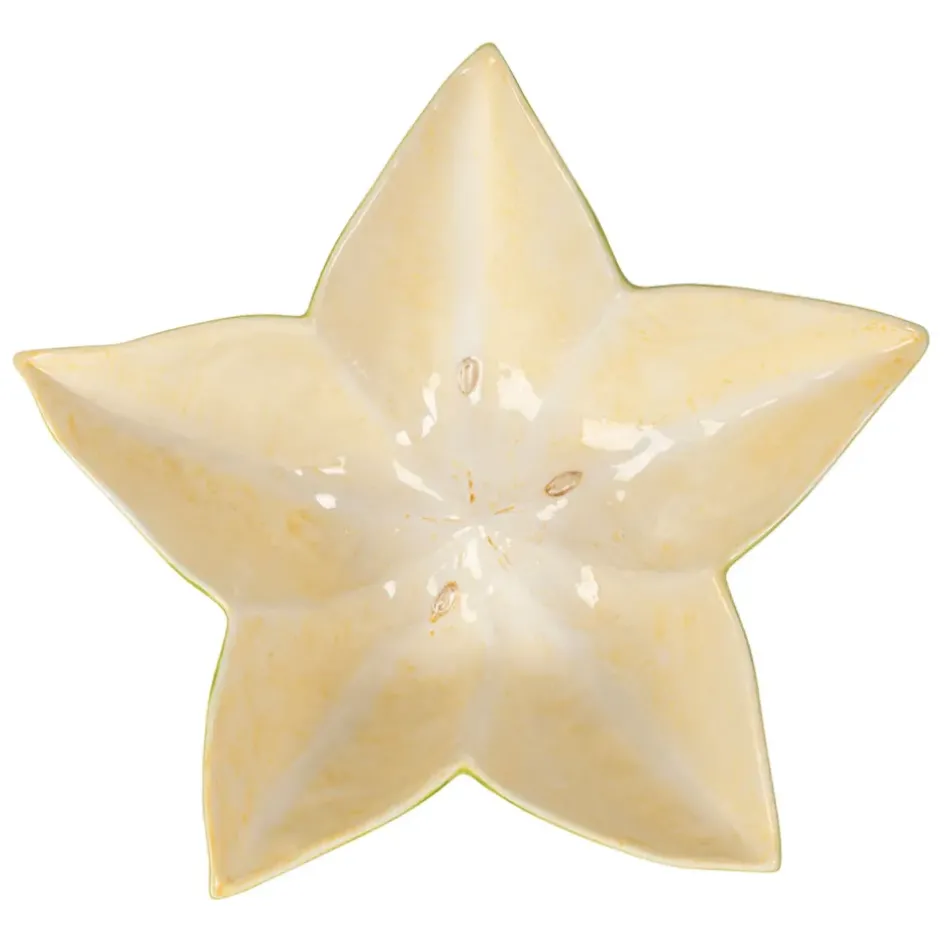 Fabrique de Styles Plats Et Saladiers*Saladier étoile de mer en dolomite vert et jaune d28cm