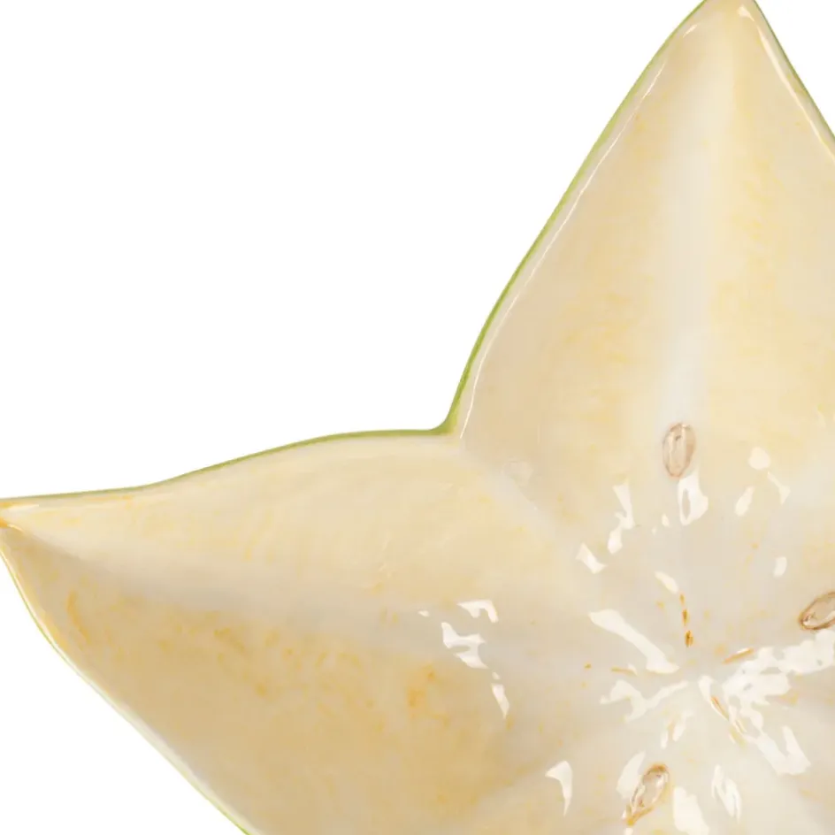 Fabrique de Styles Plats Et Saladiers*Saladier étoile de mer en dolomite vert et jaune d28cm