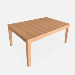 Enfant Fabrique de Styles Salons De Jardin|Jardin*Salon de jardin 4 places en cannage et acacia brossé et coussins beige - Olinda